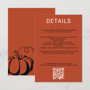 QR-kod och information för Pumpkin Spice QR Tilläggskort