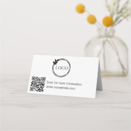 QR-kod och Logotyp Tabletop-tecken Placeringskort