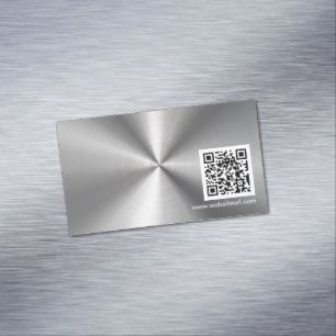 QR-kod och Metall Stainless Steel-utseende Magnetiska Visitkort