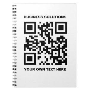 QR-kod och text på anpassningsbarnas framsida Anteckningsbok