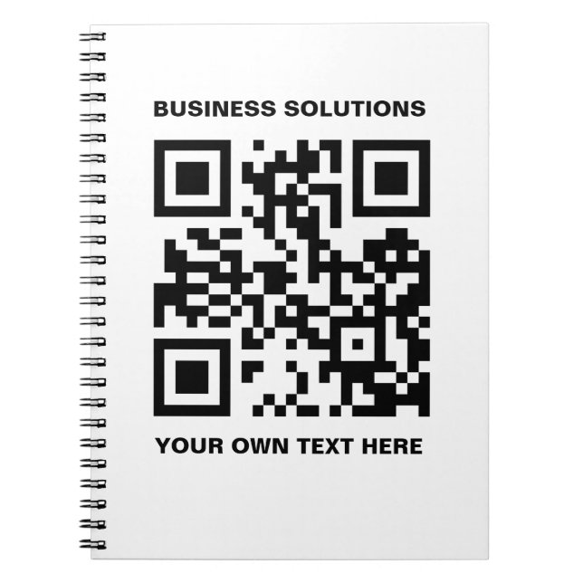 QR-kod och text på anpassningsbarnas framsida Anteckningsbok (Framsidan)