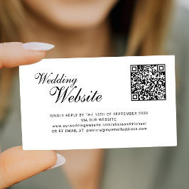 QR-kod online RSVP klassisk skriptwebbplats bröllo Tilläggskort