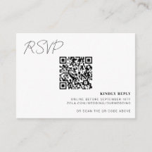 QR-kod Online RSVP-kort Bröllopsinsats