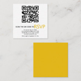 QR-kod online RSVP modern gul bröllopsfest Tilläggskort