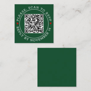 QR-kod OSA gräns, hjärta, grönt bröllop Tilläggskort