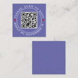 QR-kod OSA gräns hjärta periwinkle blue bröllop Tilläggskort
