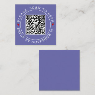 QR-kod OSA gräns hjärta periwinkle blue bröllop Tilläggskort