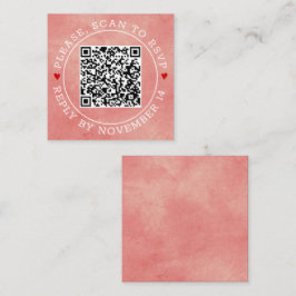 QR-kod OSA gräns koral rosa nedfläckad bröllop Tilläggskort