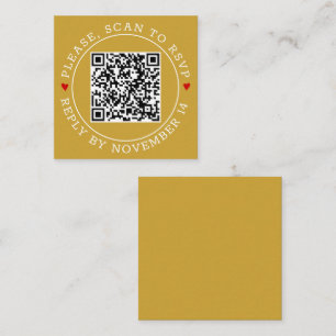 QR-kod OSA gräns moderna guld bröllop Tilläggskort
