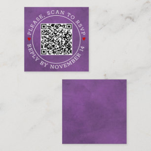 QR-kod OSA gräns, nedfläckad lila bröllop Tilläggskort