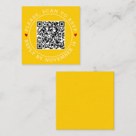 QR-kod OSA gräns och gult bröllop Tilläggskort