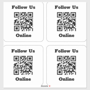 QR-kod på 4 fästpunkter Klistermärken