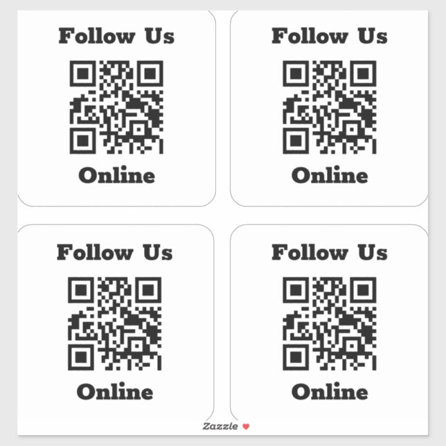 QR-kod på 4 fästpunkter Klistermärken (Ark)