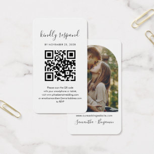 QR-kod Par Foto RSVP Bröllops Bilaga Kort