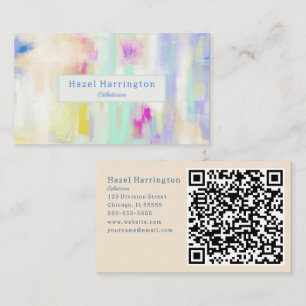 QR-kod Pastel Affärskort Artistic Visitkort