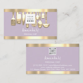 QR-kod Personal Chef Cooking Restaurant Lavender Visitkort