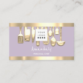 QR-kod Personal Chef Cooking Restaurant Lavender Visitkort