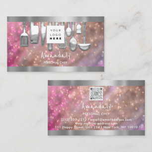 QR-kod Personlig Chef Cooking Restaurant Pub Visitkort