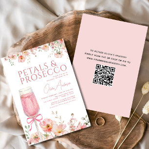 QR-kod Petals & Prosecco Möhippa Inbjudningar