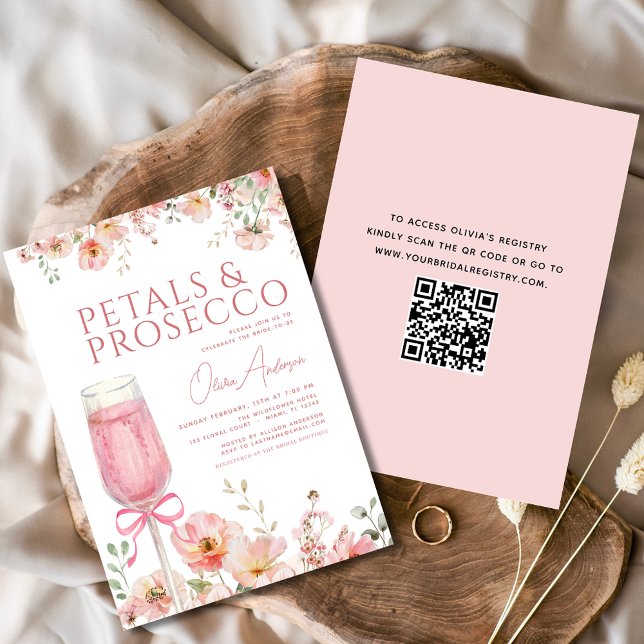 QR-kod Petals & Prosecco  Möhippa Inbjudningar (Skapare uppladdad)