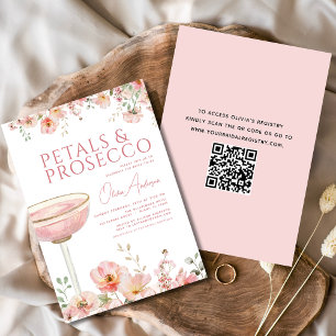 QR-kod Petals & Prosecco Möhippa Inbjudningar