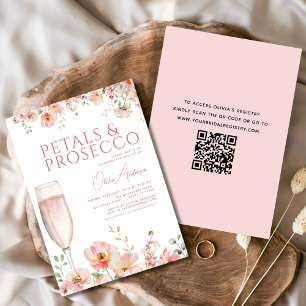 QR-kod Petals & Prosecco Möhippa Inbjudningar