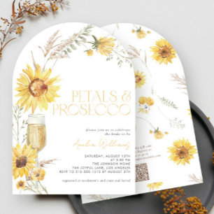 QR-kod Petals & Prosecco Solros Möhippa Inbjudningar