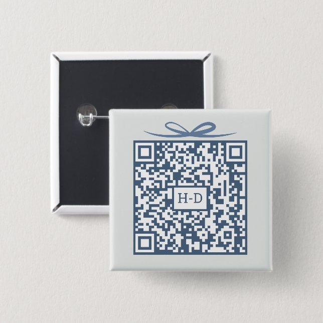 QR-kod presentbox med initialer registeringskassa Knapp (Framsida & baksida)