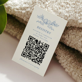 QR-kod presentregistreringslista Blå band Baby Sho Tilläggskort