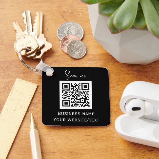 QR-kod, Professionell för Logotyp, svart Nyckelring (Skrivbord)