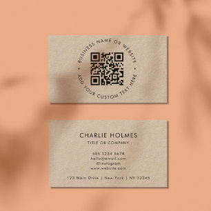 QR-kod Professionell för Modern Snyggt i Rustic Visitkort