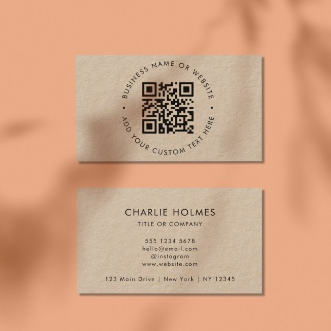 QR-kod | Professionell för Modern Snyggt i Rustic  Visitkort (Skapare uppladdad)