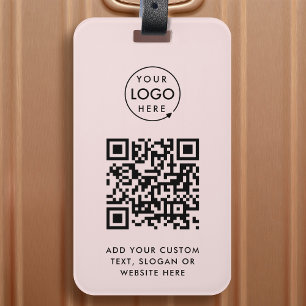 QR-kod Professionell för Rosa Logotyp Bagagebricka