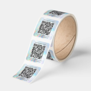 QR-kod Professionell Företag Iridescent Anpassad Fyrkantigt Klistermärke