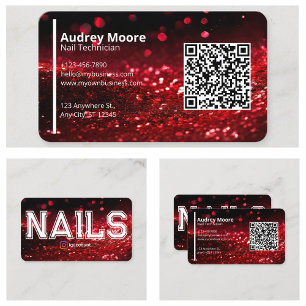 QR-kod Professionell Kreativ Nageltekniker Visitkort