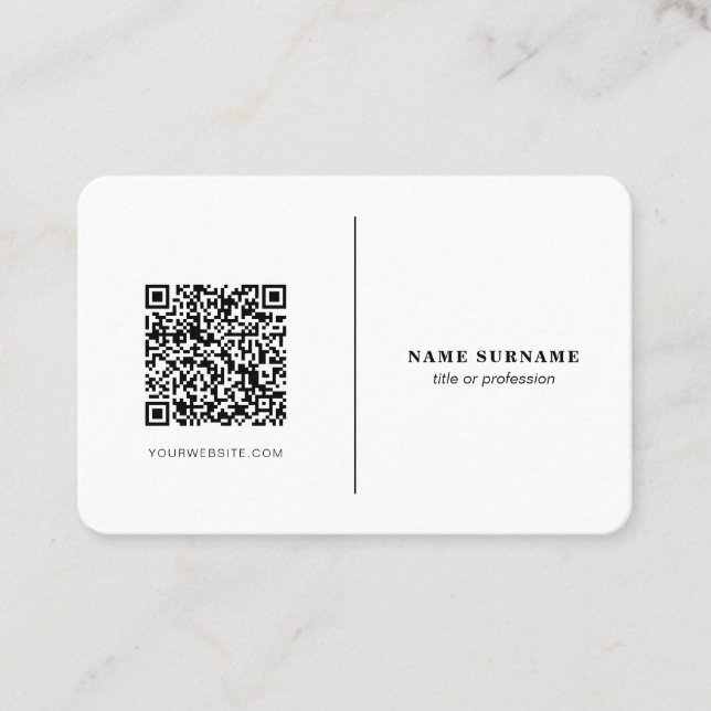 QR-kod, professionell minimalistisk social-media Visitkort (Framsida)