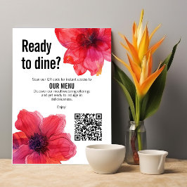 QR-kod Red Anemone Dreamscape Bröllop Meny