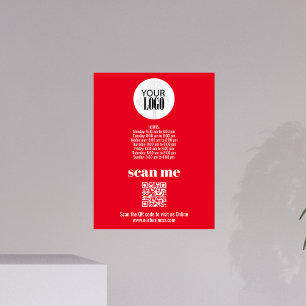 QR-kod röd för enkel Logotyp för företag Fototryck