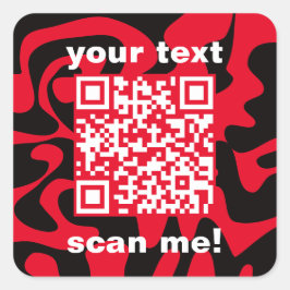 QR-kod röd och svart, modern Fyrkantigt Klistermärke