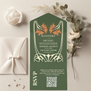 QR-kod Romantic Art nouveau Bröllop