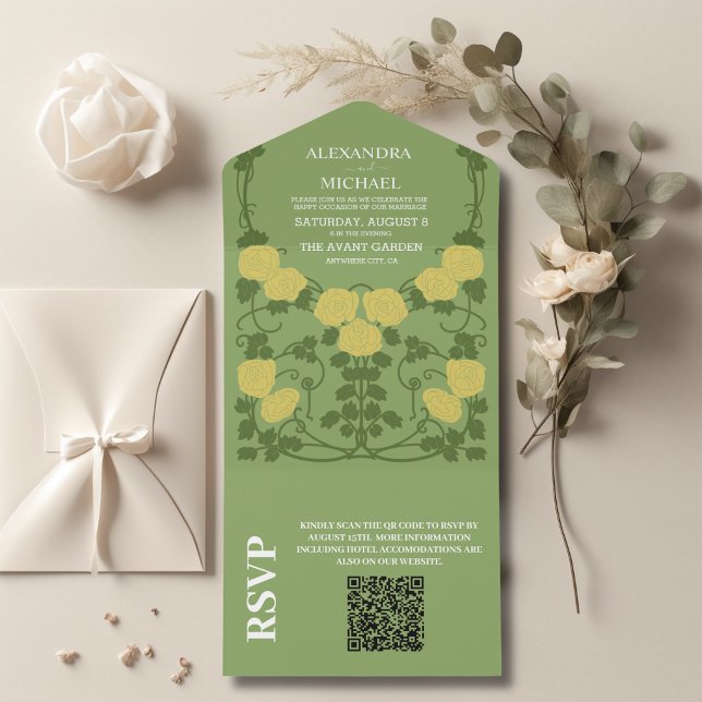 QR-kod Romantic Art nouveau Bröllop (Skapare uppladdad)
