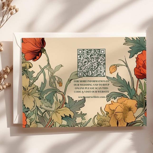 QR-kod Romantic Art nouveau Bröllop Tilläggskort (Skapare uppladdad)