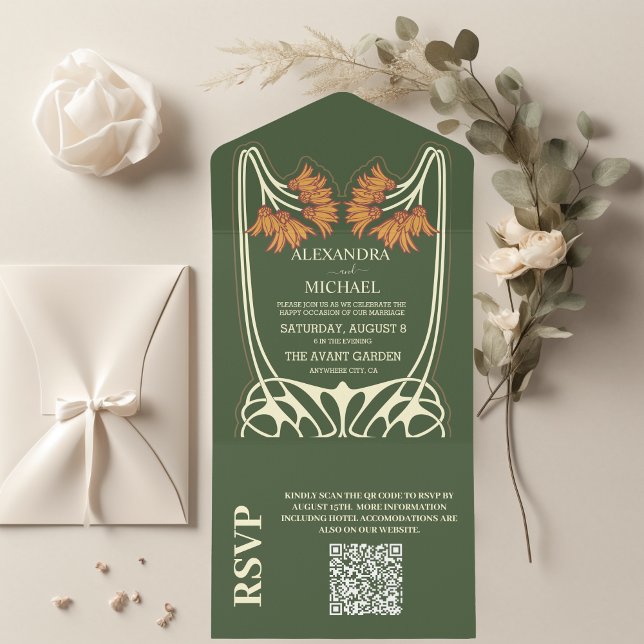 QR-kod Romantisk Art Nouveau Bröllop (Skapare uppladdad)