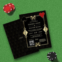 QR-kod Rörande 20:e Guld Art Deco Bröllop