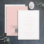 QR-kod  Rosa Classic Monogram Bröllop Inbjudningar<br><div class="desc">Din bröllop är en av de viktigaste dagarna i ditt liv, så du vill att allt ska vara perfekt. Det inkluderar era inbjudningar! Den här Eleganten QR Code Rosa Classic Script Monogram Wedding Investigation är precis vad du behöver för att ange tonen för din speciella dag. Den lyxiga utformningen av...</div>