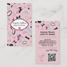 QR-kod Rosa feminint husdjursvårdare i mitten av s