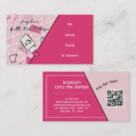 QR-kod Rosa feminint Mid-Century Salon III Visitkort