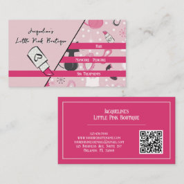 QR-kod Rosa feminint salong i mitten av seklet Visitkort