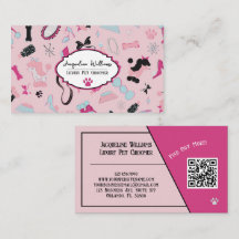 QR-kod Rosa kvinnlig husdjursvårdare från mitten a