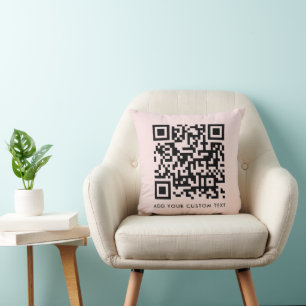 QR-kod    Rosa - minimalistisk enkel skanningsbar Kudde